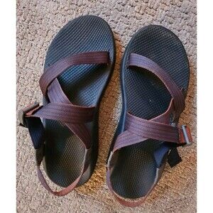 Chaco Brown Hiking Outdoor Gorpcore Stitch Cafe Sandal EUC SZ 13